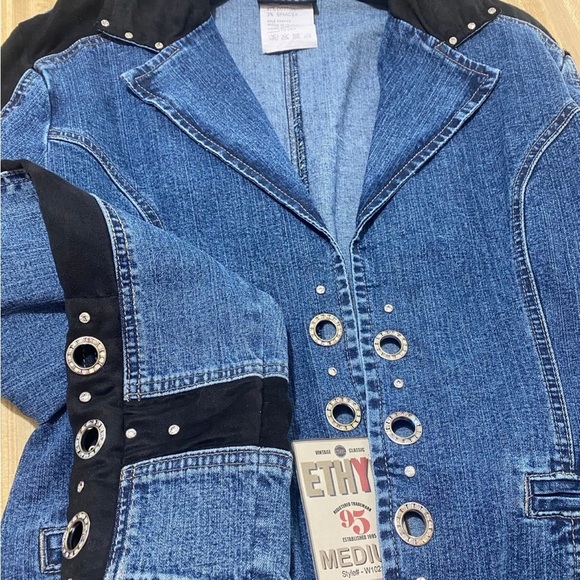 Vintage Ethyl Embellished Denim Blazer NWT size M - Picture 10 of 10